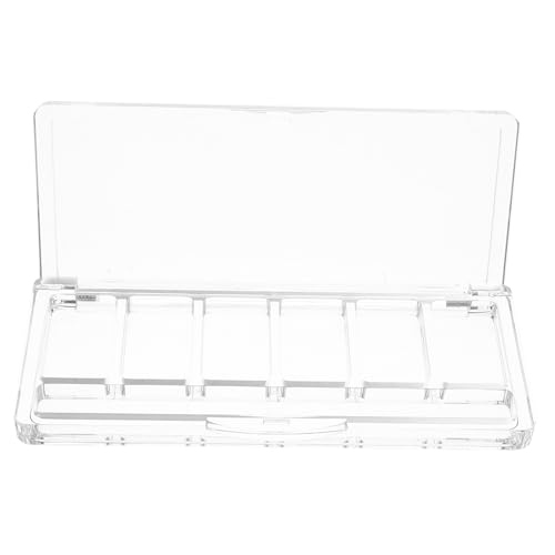 TOGEVAL Transparente Fächer Lidschatten Palette aus Kunststoff Kompakte Make Up Palette mit Pinselhalter Vielseitig Einsetzbar für Reise und Alltag Eleganter Organizer für Individuelle von TOGEVAL