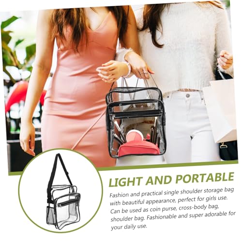 TOGEVAL Transparente PVC Umhängetasche Damen Verstellbar Schultertasche Reise Einkaufstasche Klar Crossbody Beutel Multifunktional Leicht für Alltag und Outdoor von TOGEVAL