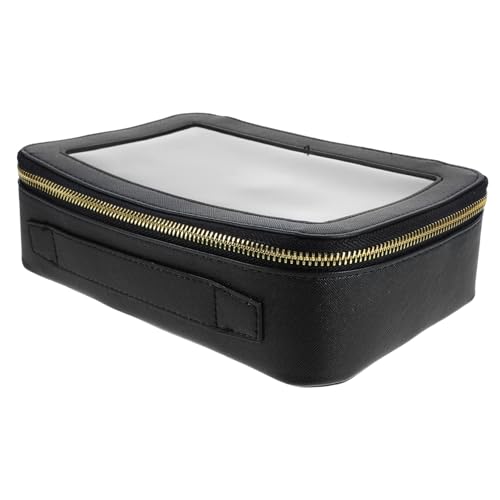 TOGEVAL Transparenter Reise Kosmetikkoffer aus PVC mit Reißverschluss Einlagiger Kulturbeutel für Damen und Herren Klare Schminktasche zur Aufbewahrung von Beauty Produkten und Kleinen von TOGEVAL