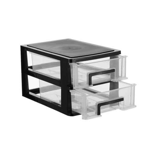 TOGEVAL Transparentes Zweilagiges Kunststoff schubladenschrank organizer Mittlere Multifunktionale Aufbewahrungsbox für Büro Bad Wohnzimmer Tragbar Stapelbar Praktisches Desktop regal von TOGEVAL