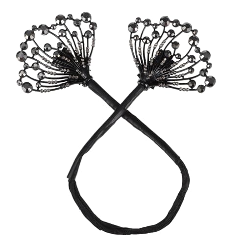 TOGEVAL Twisting Hair Rod Haarspange Dutt Clip Kreativer Haarspangen Haarknotenclip für Frauen Wiederverwendbarer Schwarzer Haarschmuck mit Blume Geeignet für Lange Lockige und Gerade von TOGEVAL