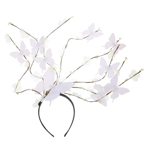 TOGEVAL Übertriebener Schmetterlingskopfschmuck Haarreifen Fotostudio Stirnband Stirnbandverzierung Rosafarbene Haarbänder Cosplay-stirnband Haarband Festliche Kopfbedeckungen Harz von TOGEVAL