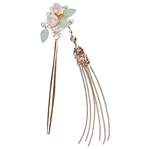 TOGEVAL Vintage Chinesische Haarnadel mit Perlen und Tassel Retro Haarstab für Damen Sicherer für Hochsteckfrisuren Eleganter Haarschmuck für Hochzeit Party und Alltag von TOGEVAL