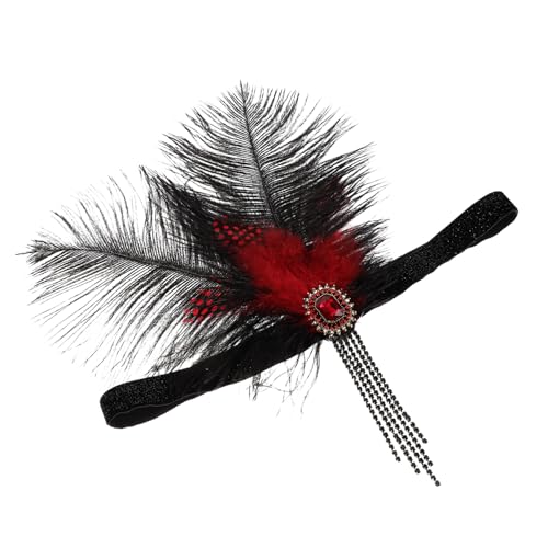 TOGEVAL Vintage Federstirnband Damen Haarschmuck Jahre Flapper Kopfschmuck für Hochzeit Cosplay Party Halloween Prom Zubehör von TOGEVAL