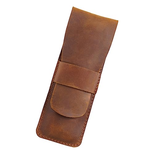 TOGEVAL Vintage Leder Stiftetui für Stifte Praktische Stiftaufbewahrung Eleganter Stiftorganizer für Zuhause und Büro Tragbar aus Hochwertigem Rindsleder Geeignet für Schule und Alltag von TOGEVAL