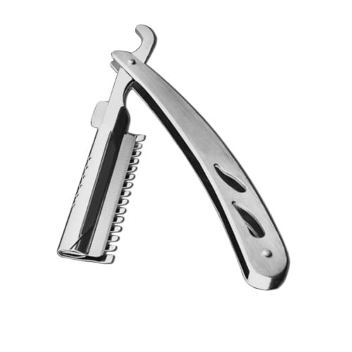 TOGEVAL Vintage Manuelle Rasierklinge aus Vollstahl Faltbares Bart und Haarschneidewerkzeug Langlebig Rostfrei Ergonomischer Griff Präzises Augenbrauen und Bartstyling für von TOGEVAL