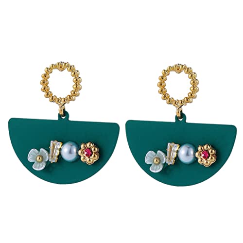 TOGEVAL Vintage Ohrstecker mit Perlen und Muschel Fächerförmige Ohrhänger Ohrpendants für Damen Einzigartiges Design Bequemes Tragegefühl Passend zu Casual und Fashion Outfits von TOGEVAL