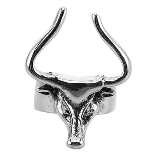 TOGEVAL Vintage Punk Bullhead für Robuster Siegelring mit Einzigartigem Design für Partys und Besondere Anlässe Unterstreicht Ihren Individuellen Stil und Maskulinen von TOGEVAL