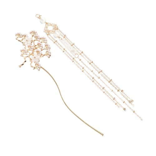 TOGEVAL Vintage Retro Haarschmuck Goldfarbene Haarnadel mit Quaste Eleganter Brautschmuck für Damen Hochzeitsfeiern und Festliche Anlässe von TOGEVAL