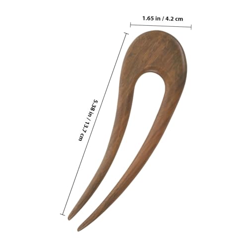 TOGEVAL Vintage Sandelholz Haargabel Zweizackig U form Haarschmuck Für Hochsteckfrisuren Leichtes Retro Haarstab Zubehör Damen Schmuck Elegant Für Alltag Und Festliche Anlässe von TOGEVAL