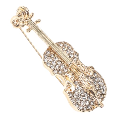 TOGEVAL Violin Brosche Legierung Anstecknadel für Damen und Herren Vielseitig Einsetzbar für Anzüge Kleider und Taschen Stilvolles Schmuckaccessoire Gold von TOGEVAL