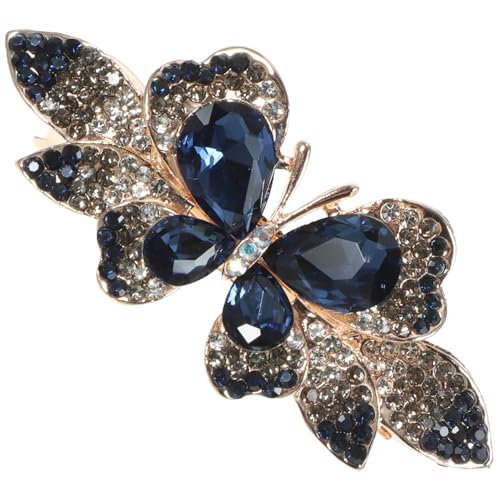 TOGEVAL Wasserdichter Metall Haarclip mit Strassbesatz Rutschfeste Haarklammer für Dickes und Dünnes Haar Eleganter Schmetterlings Haarschmuck für Damen Geeignet für Alltag Party und von TOGEVAL