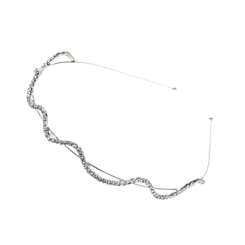 TOGEVAL Wasserfester Strass Haarreif Damen Eleganter Wellenförmiger Haarschmuck Mit Gepolstertem Metallband Für Hochzeit Party Alltag von TOGEVAL
