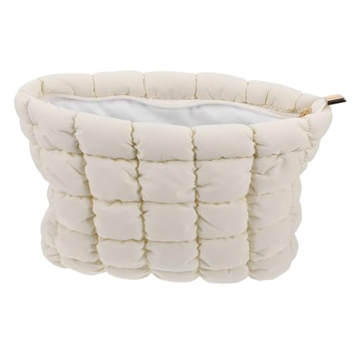 TOGEVAL Weiche Gepolsterte Kosmetiktasche mit Gitterdesign Tragbarer Make Up Organizer für Damen Vielseitig Einsetzbar für Reisen Business und Alltag Schützt und Ordnet Make Up von TOGEVAL