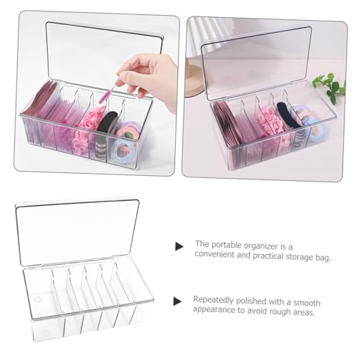 TOGEVAL Wimpernverlängerung Werkzeug Aufbewahrungsbox mit Schutzdeckel Multifunktionaler Make Up Organizer für Salon und Zuhause Praktischer Schreibtisch Organizer mit Fächern für Lash von TOGEVAL
