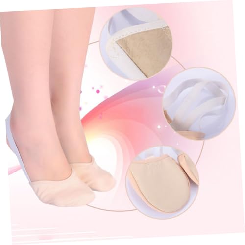 TOGEVAL Zehen Ballettschuhe aus Baumwoll Canvas mit Geteilter Sohle Elastisch Hautfarben S Tanzsocken für Balletttänzerinnen und Rhythmische Sportgymnastik von TOGEVAL