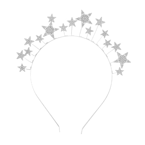TOGEVAL Strass Stern Stirnband Haarband Mit Glitzer Sternen Für Damen Party Hochzeit Stern-haarreif Strass-haarschmuck von TOGEVAL