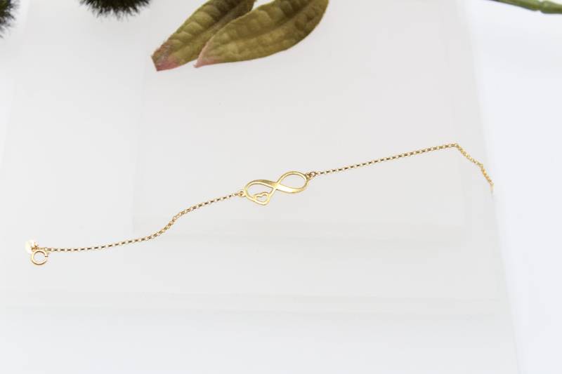 Infinity Love | 14K Gold Filled Armband Mit Infinity & Herz Symbol 925 Silber 24K Liebe Buchstabe Initial Personialisierbar Infinity Love | 14K Gold Filled Armband Mit Infinity & Herz Symbol 925 Silber 24K Liebe Buchstabe Initial Personialisierbar von TOHO925