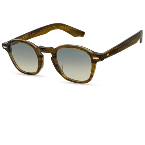 TOIPASTN Acetat Vintage Runde Sonnenbrille Herren Damen Mode UV400 (C9) von TOIPASTN
