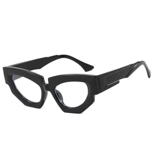 TOIPASTN Cat Eye Sonnenbrille Damen Herren Luxus Sonnenbrille Vintage Punk UV400 (Schwarz Klar) von TOIPASTN