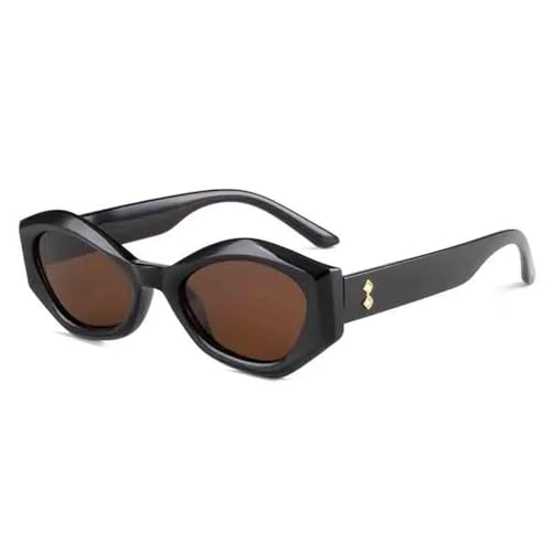 TOIPASTN Cat Eye Sonnenbrille Damen Luxus Brillen Mode Herren UV400 (Schwarz Braun) von TOIPASTN