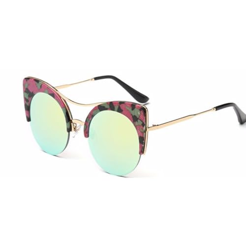 TOIPASTN Cat Eye Sonnenbrille Sonnenbrille Mode Weiblich (YB82a Blume Gold) von TOIPASTN