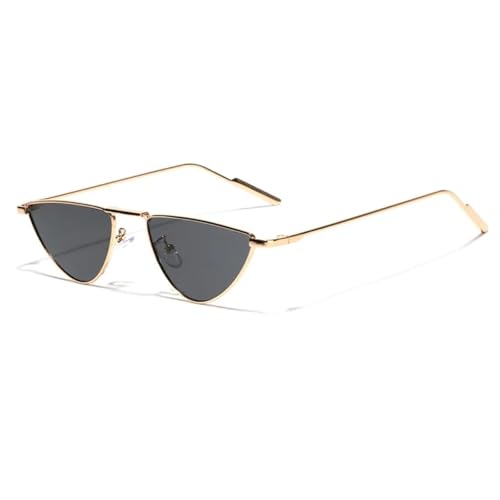 TOIPASTN Cat Eye Sonnenbrille Vintage Legierung Sonnenbrille Damen (Gold Schwarz) von TOIPASTN