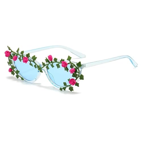 TOIPASTN Cat Eye Sonnenbrille für Damen, modisch, kleiner Rahmen, Punk-Sonnenbrille, UV400, Blau-Blau, Einheitsgröße TOIPASTN Cat Eye Sonnenbrille für Damen, modisch, kleiner Rahmen, Punk-Sonnenbrille, UV400, Blau-Blau, Einheitsgröße von TOIPASTN