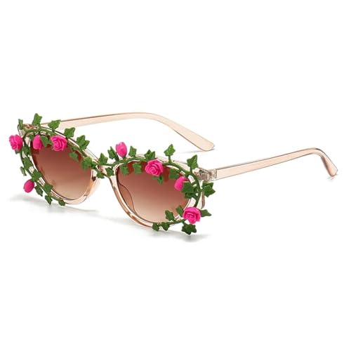 TOIPASTN Cat Eye Sonnenbrille für Damen, modisch, kleiner Rahmen, Punk-Sonnenbrille, UV400, Braun-Braun, Einheitsgröße TOIPASTN Cat Eye Sonnenbrille für Damen, modisch, kleiner Rahmen, Punk-Sonnenbrille, UV400, Braun-Braun, Einheitsgröße von TOIPASTN