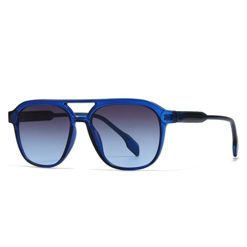 TOIPASTN Damen Luxus Sonnenbrille Retro Herren Farbverlauf Sonnenbrille UV400 (Blau Grau Blau) von TOIPASTN