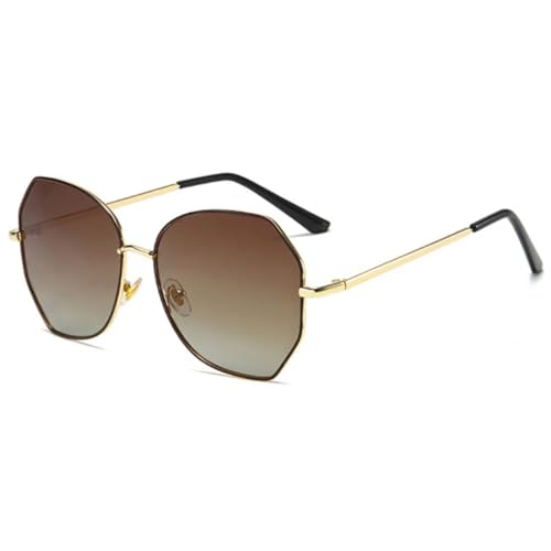 TOIPASTN Damen-Sonnenbrille, Luxus-Metall-Bein, Herren-Sonnenbrille, UV400 (Gold Gradient Tea) von TOIPASTN