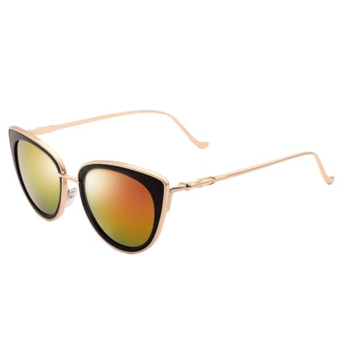 TOIPASTN Damen Sonnenbrille Lady Fanshion Cat Eye Retro (YF213 Gold Rot) von TOIPASTN