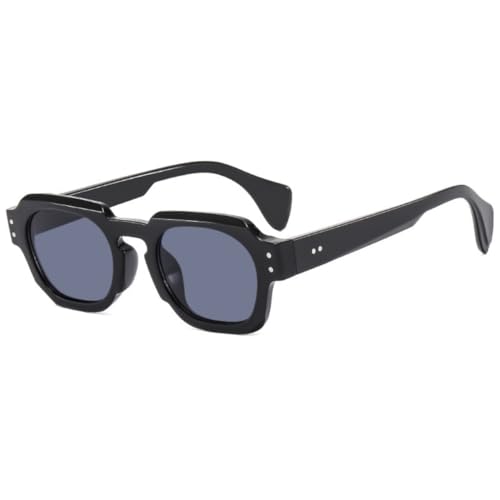 TOIPASTN Damen Sonnenbrille Mode UV400 Vintage Herren Nieten Punk (C2 Schwarz Grau) von TOIPASTN