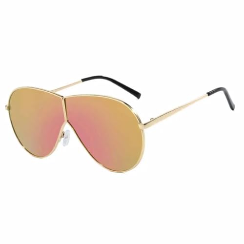 TOIPASTN Damen-Sonnenbrille mit übergroßem Metallrahmen, Luxus-Herren-Sonnenbrille, UV400 (Gold) von TOIPASTN