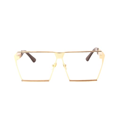 TOIPASTN Damen Sonnenbrillen Sonnenbrillen Metall (YJT44 Gold Klar) von TOIPASTN