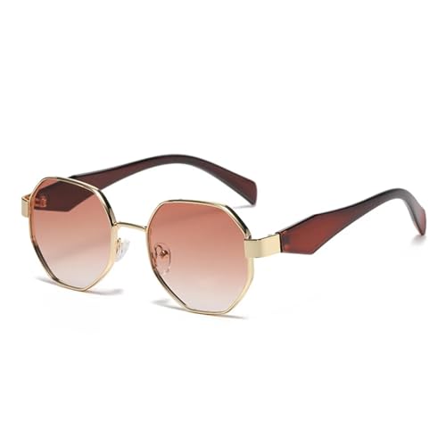 TOIPASTN Damen Vintage Sonnenbrille Metallrahmen Farbverlauf Herren (Braun) von TOIPASTN