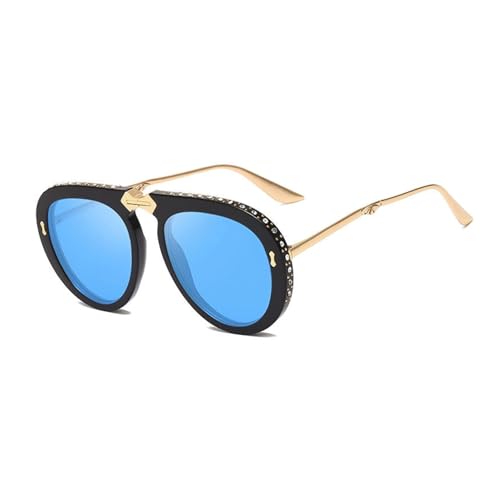 TOIPASTN Faltbare Retro-Sonnenbrille für Herren und Damen, modisch, UV400, Schwarz, Blau, Diamant, Einheitsgröße TOIPASTN Faltbare Retro-Sonnenbrille für Herren und Damen, modisch, UV400, Schwarz, Blau, Diamant, Einheitsgröße von TOIPASTN
