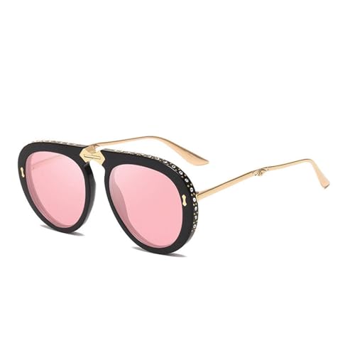 TOIPASTN Faltbare Retro-Sonnenbrille für Herren und Damen, modisch, UV400, Schwarz, Rosa, Diamant, Einheitsgröße TOIPASTN Faltbare Retro-Sonnenbrille für Herren und Damen, modisch, UV400, Schwarz, Rosa, Diamant, Einheitsgröße von TOIPASTN