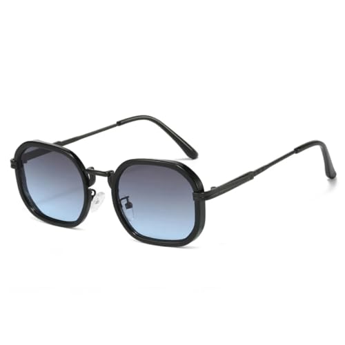 TOIPASTN Fashion Gradient Damen Sonnenbrille UV400 Retro Herren (Schwarz Grau Blau) von TOIPASTN