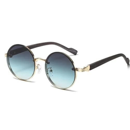 TOIPASTN Herren Vintage Punk Sonnenbrille Luxus UV400 Sonnenbrille Damen (doppelt grün) von TOIPASTN