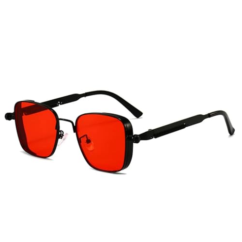 TOIPASTN Herren Vintage Steampunk Sonnenbrille Metallrahmen Damen, schwarz / rot, Einheitsgröße TOIPASTN Herren Vintage Steampunk Sonnenbrille Metallrahmen Damen, schwarz / rot, Einheitsgröße von TOIPASTN