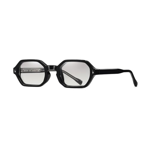 TOIPASTN Kleine Sonnenbrille im Vintage-Stil für Damen und Herren, Luxus-Punk-Nieten (Schwarz/Hellgrau 1) von TOIPASTN