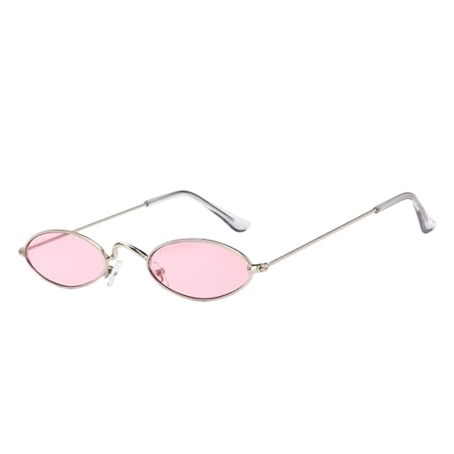 TOIPASTN Kleine ovale Vintage-Sonnenbrille mit Metallrahmen (Pink) von TOIPASTN