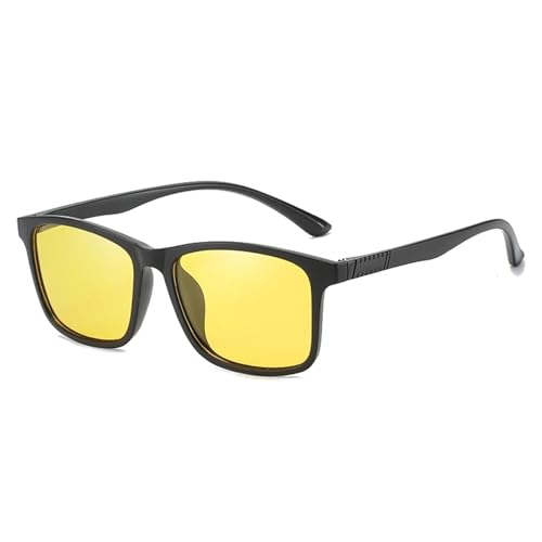TOIPASTN Leichte TR90 Herren-Sonnenbrille, polarisierte Sonnenbrille, UV400 (Schwarz Gelb) von TOIPASTN