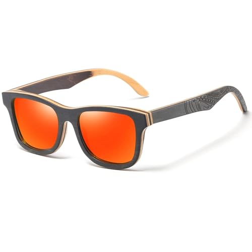 TOIPASTN Luxuriöse Sonnenbrille, Vintage-Rahmen, polarisiert, für Herren, rot, Einheitsgröße TOIPASTN Luxuriöse Sonnenbrille, Vintage-Rahmen, polarisiert, für Herren, rot, Einheitsgröße von TOIPASTN