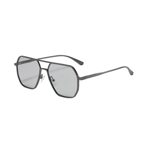 TOIPASTN Luxuriöse Sonnenbrille aus Metall für Herren und Damen, modisch, polarisiert, UV400 (grau, photochrom) von TOIPASTN
