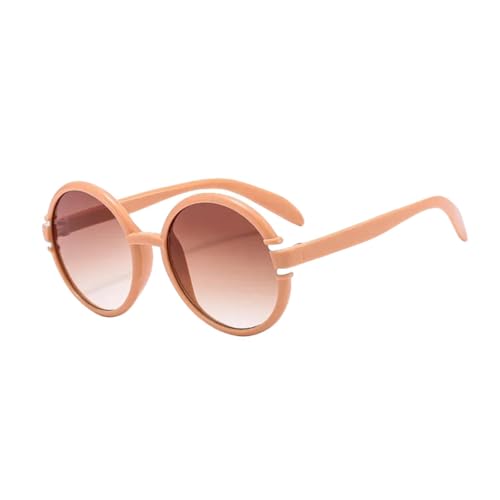 TOIPASTN Luxuriöse runde Sonnenbrille für Damen und Herren, Vintage-Mode, Sonnenbrille, Punk (Pink Tea) von TOIPASTN