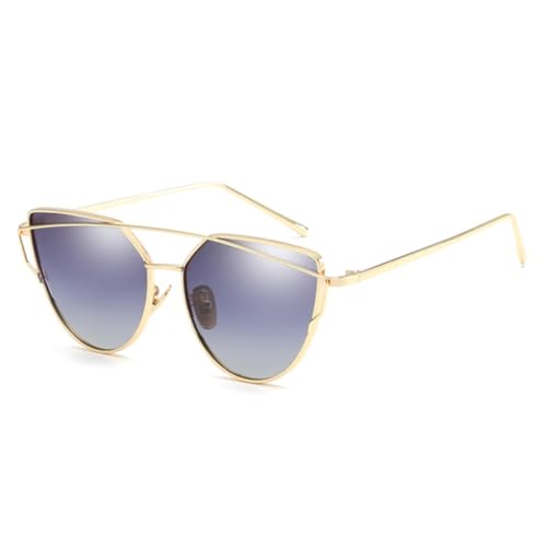 TOIPASTN Luxus-Sonnenbrille für Damen, Vintage-Sonnenbrille (Gold, Doppelgrau) von TOIPASTN