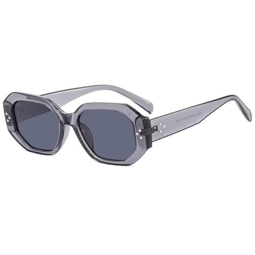 TOIPASTN Luxus-Sonnenbrille mit Nieten, modisch, Retro, UV400 (grau) von TOIPASTN