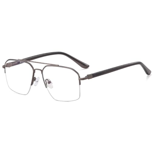 TOIPASTN Modische Brille für Herren, klare Gläser, Metallbrille, Anti-Blaulicht, ultraleicht, Grau mit Transparent, Einheitsgröße TOIPASTN Modische Brille für Herren, klare Gläser, Metallbrille, Anti-Blaulicht, ultraleicht, Grau mit Transparent, Einheitsgröße von TOIPASTN